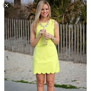 Jcrew Yellow Scallop Dress